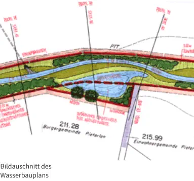 Bildauschnitt des Wasserbauplans